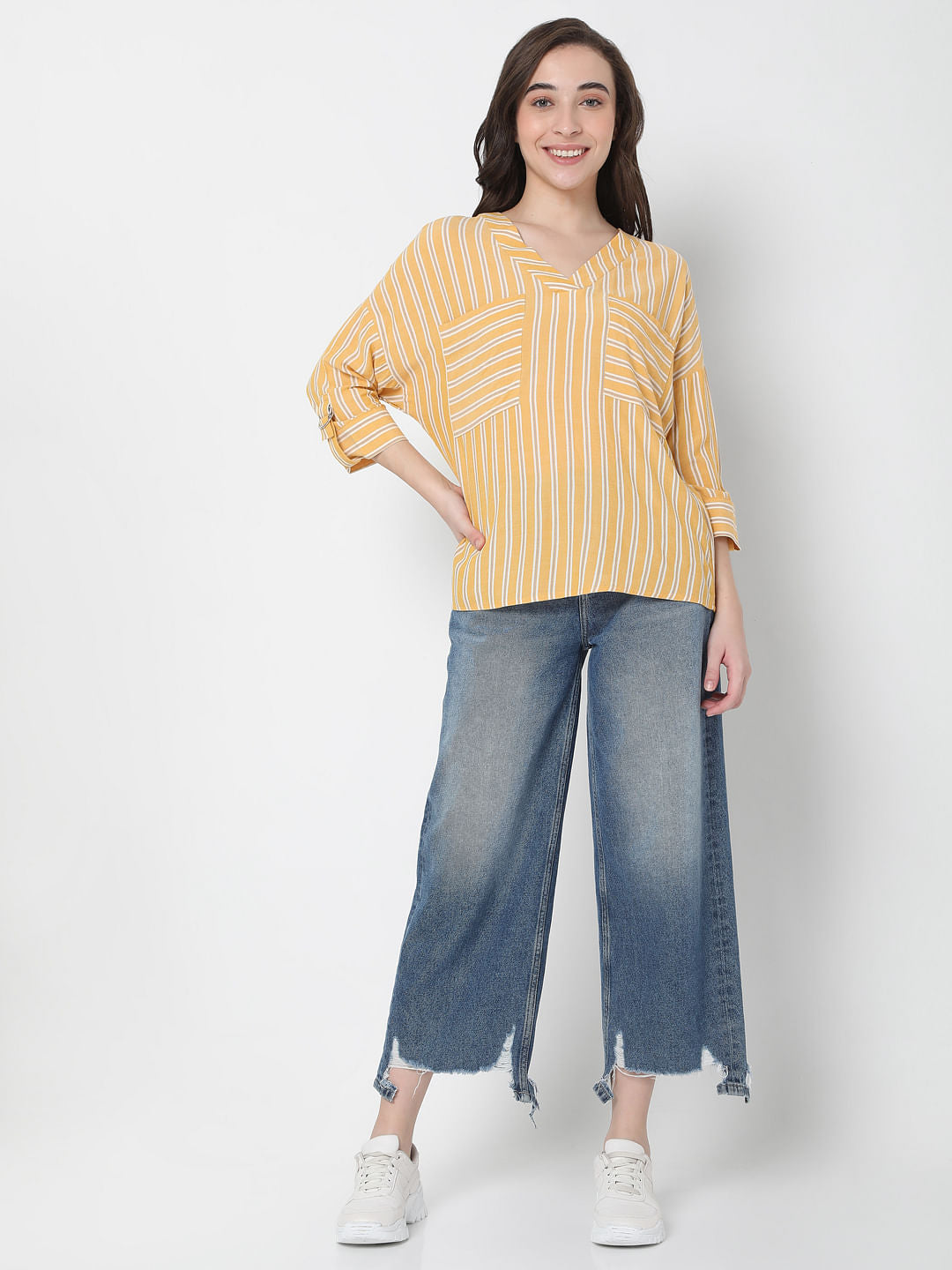Yellow Striped Top