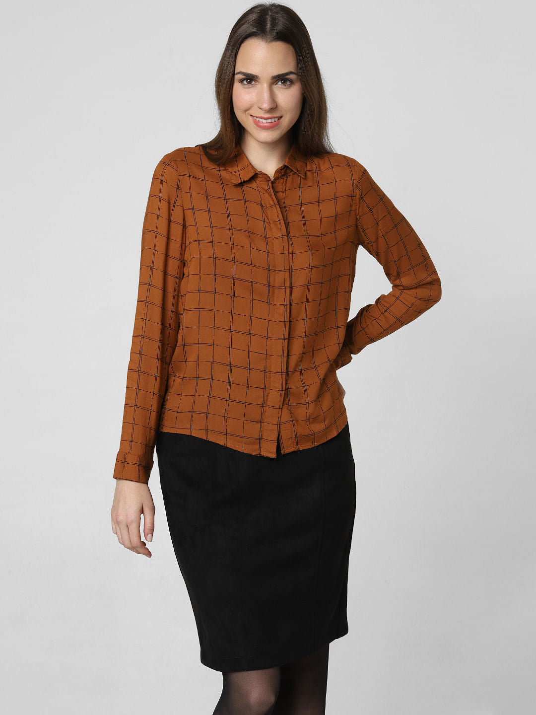 Brown Check Shirt