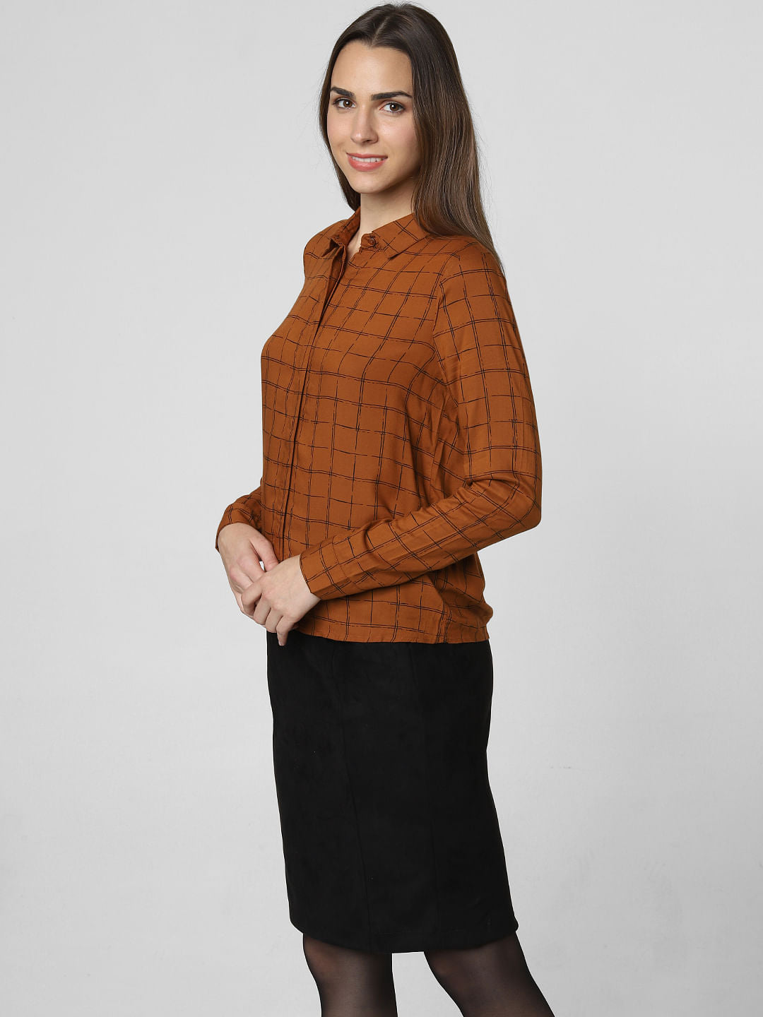 Brown Check Shirt