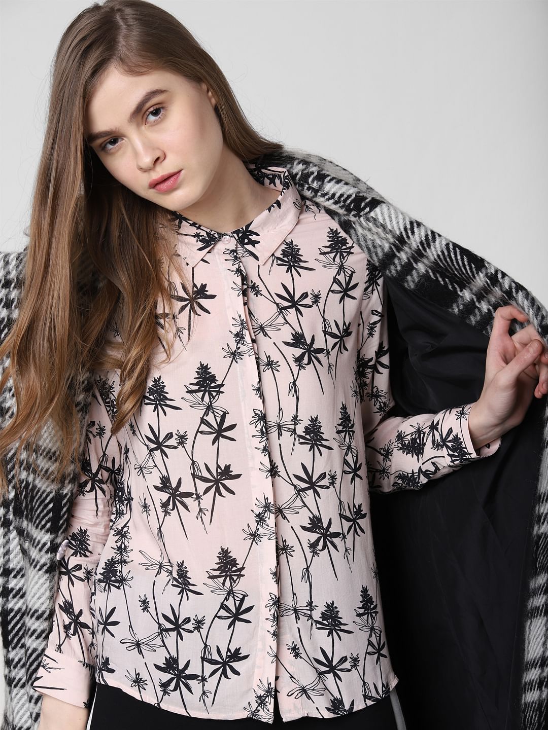 Pink Floral Print Shirt