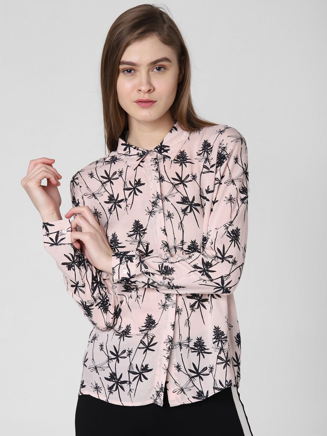 Pink Floral Print Shirt