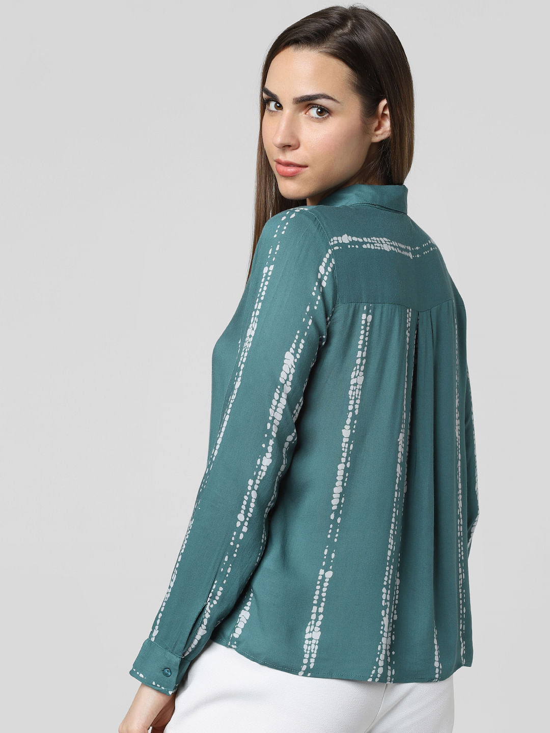 Green Tie & Dye Print Shirt