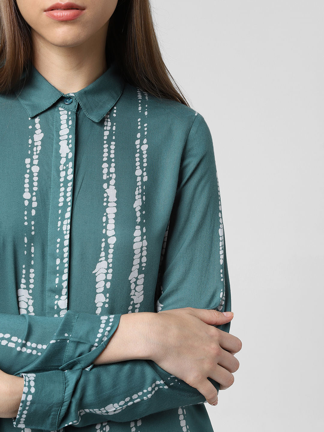 Green Tie & Dye Print Shirt