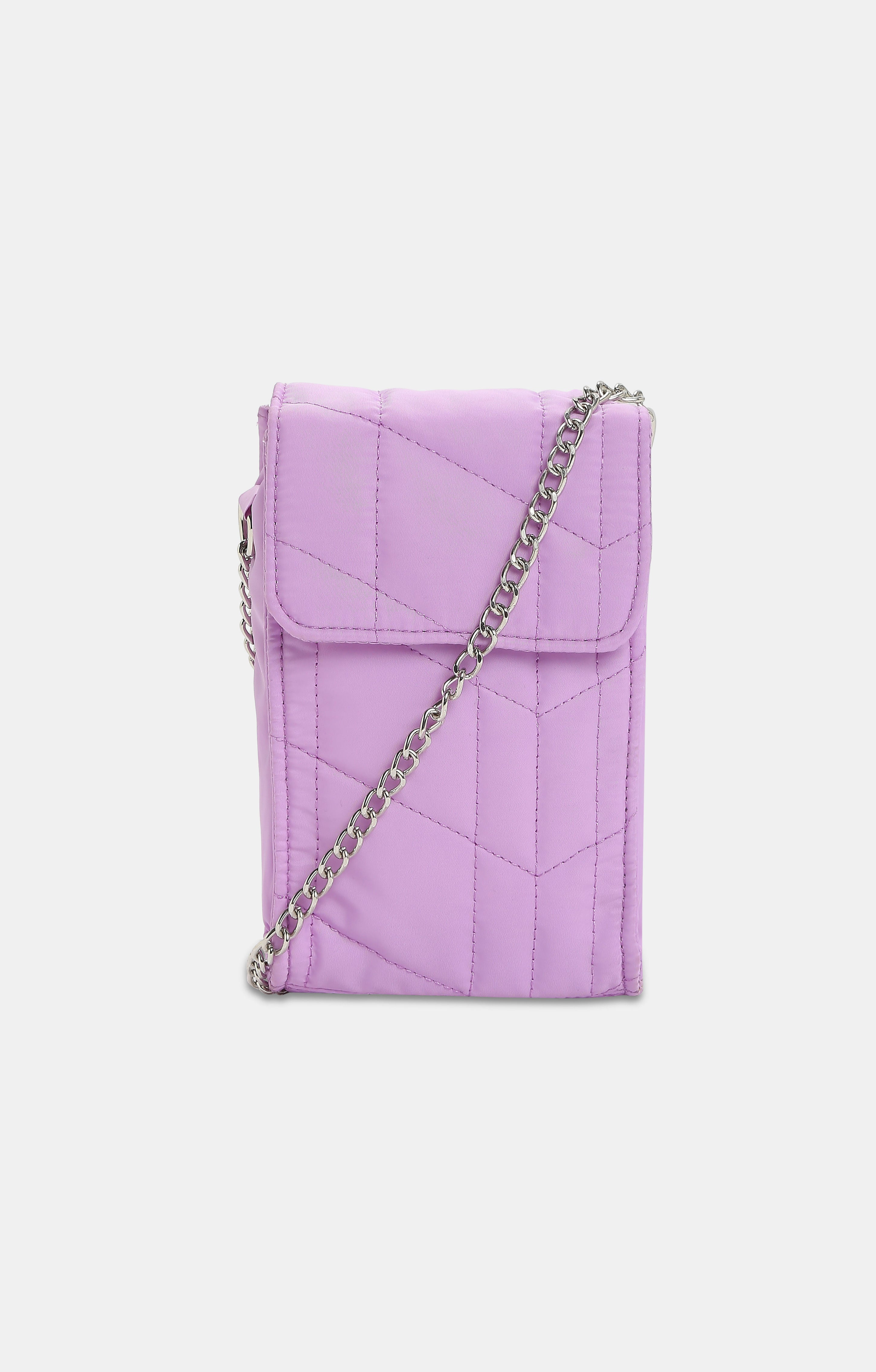 Purple Quilted Crossbody Bag