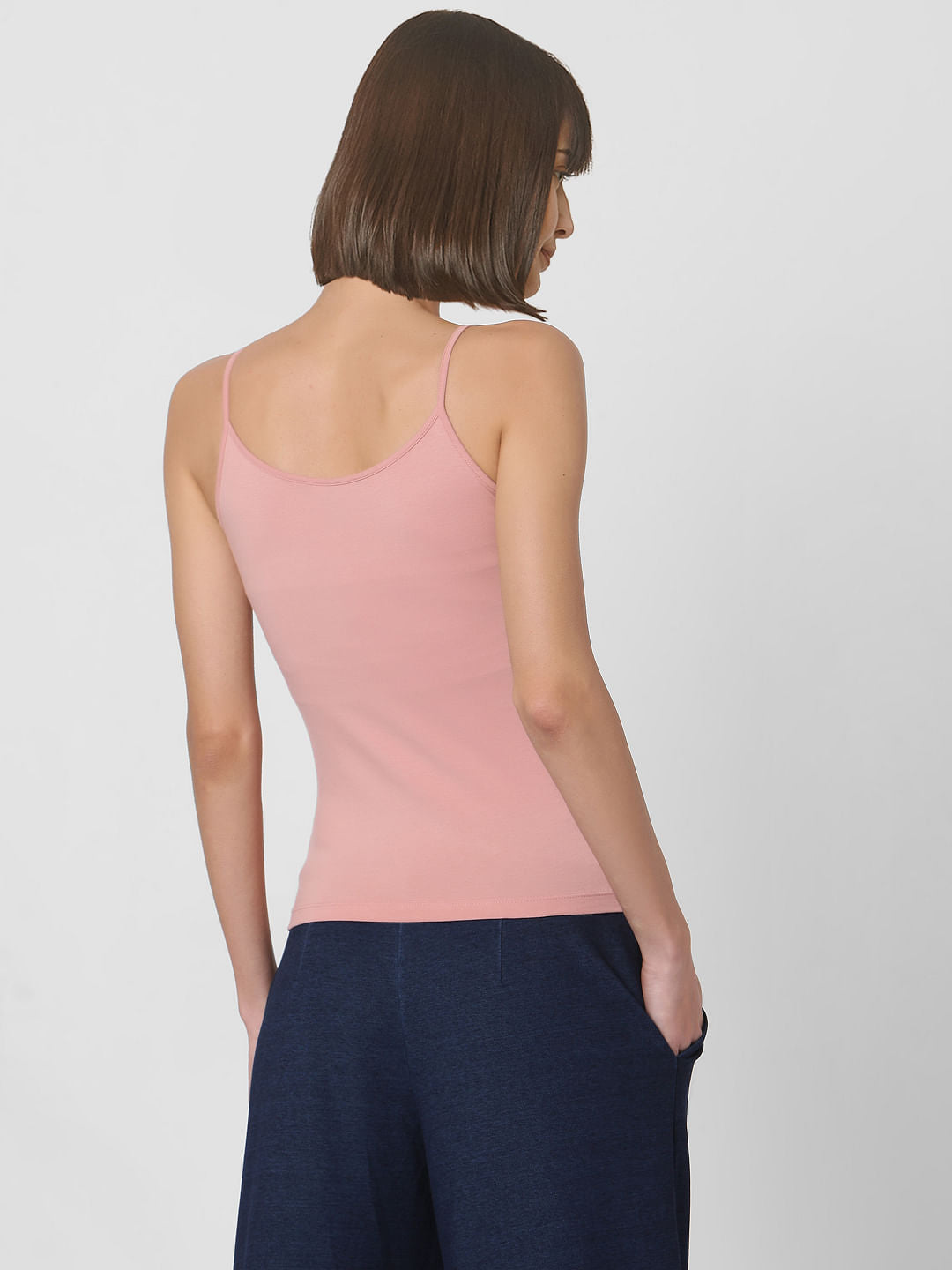 Pink Lace Trim Singlet