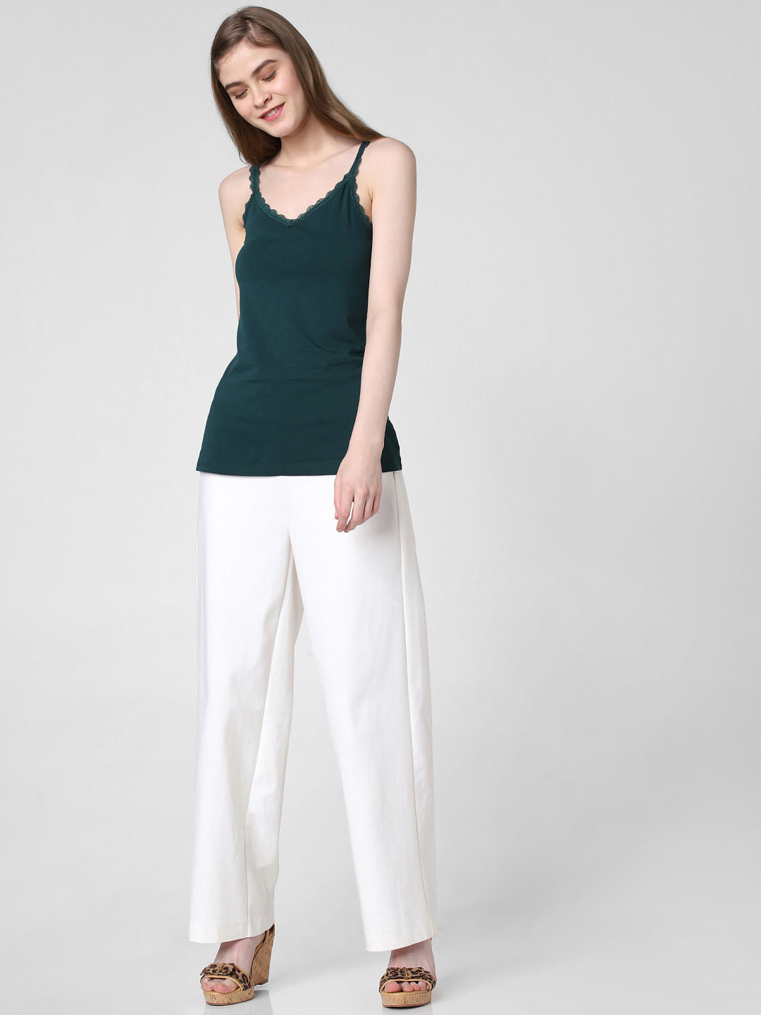 Green Lace Insert Singlet