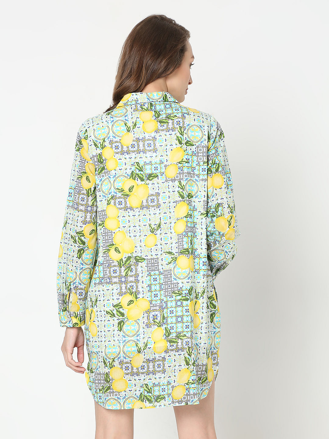 Green Printed Shirt Dress