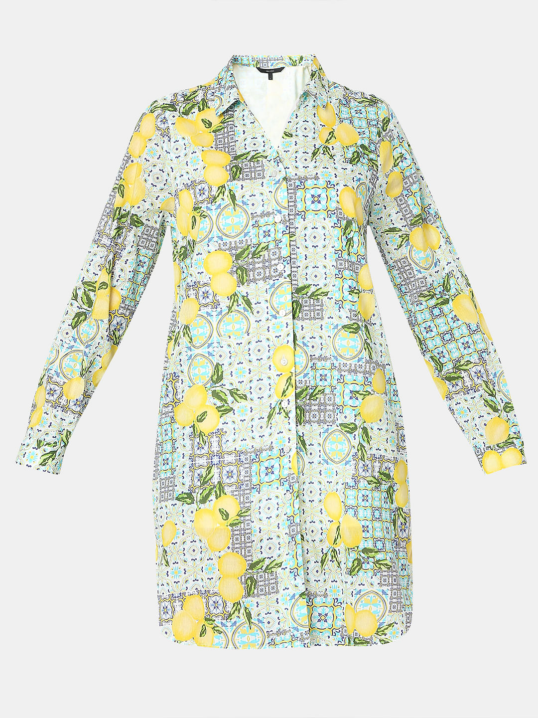 Green Printed Shirt Dress