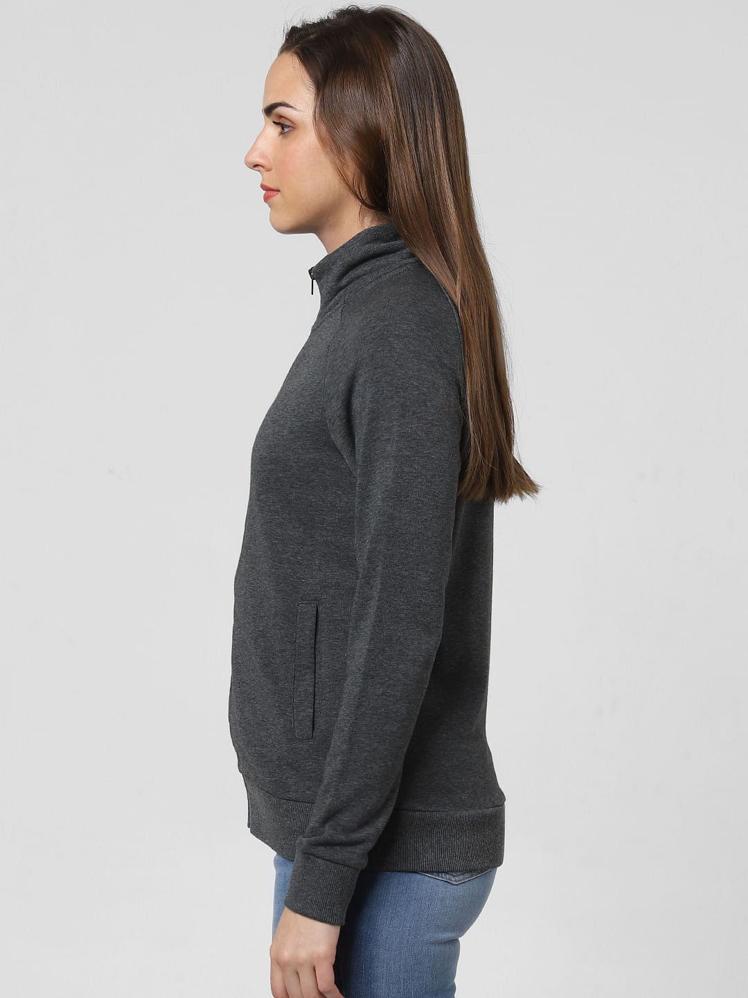 Grey Front Zip Jacket