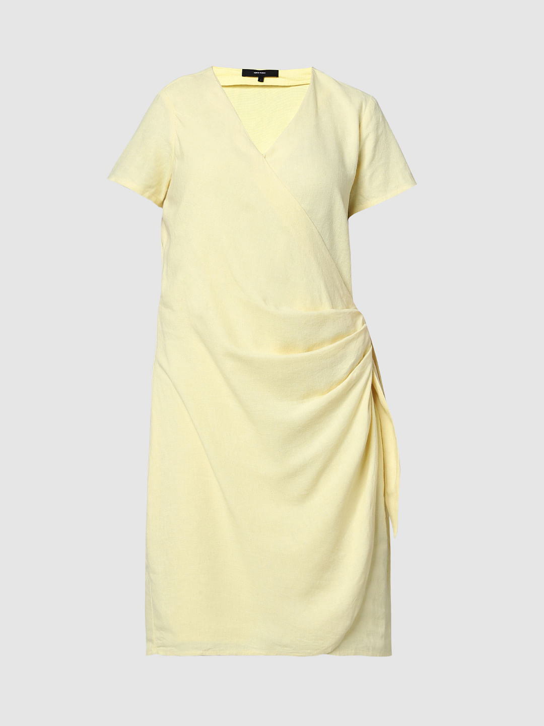 Lemon Yellow Knot Shift Dress