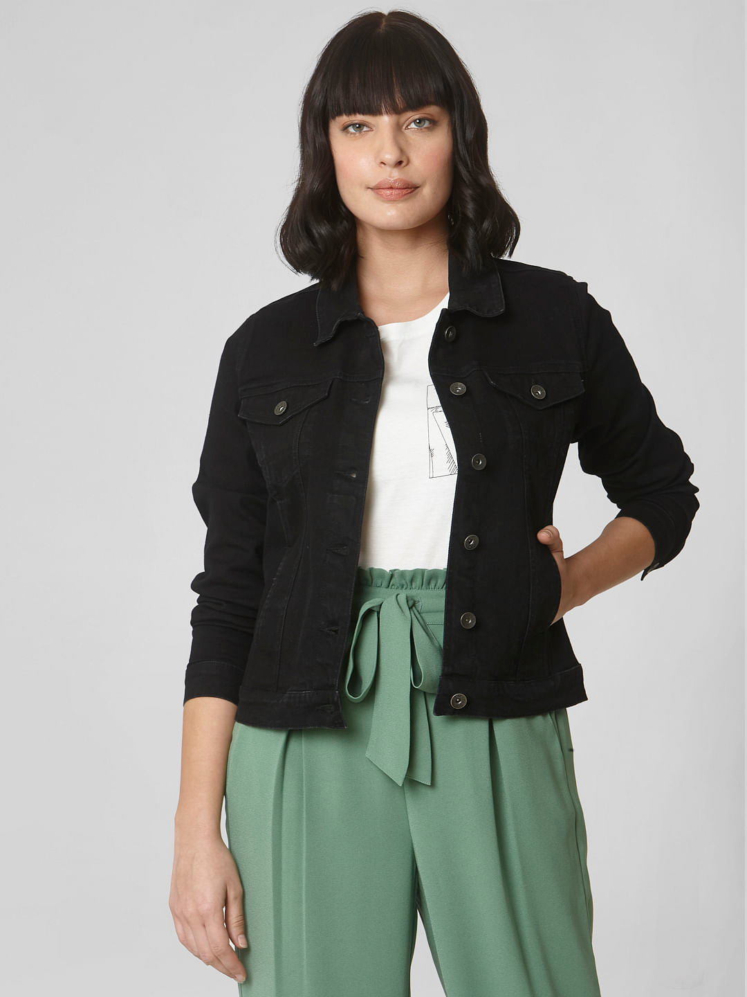 Black Denim Trucker Jacket