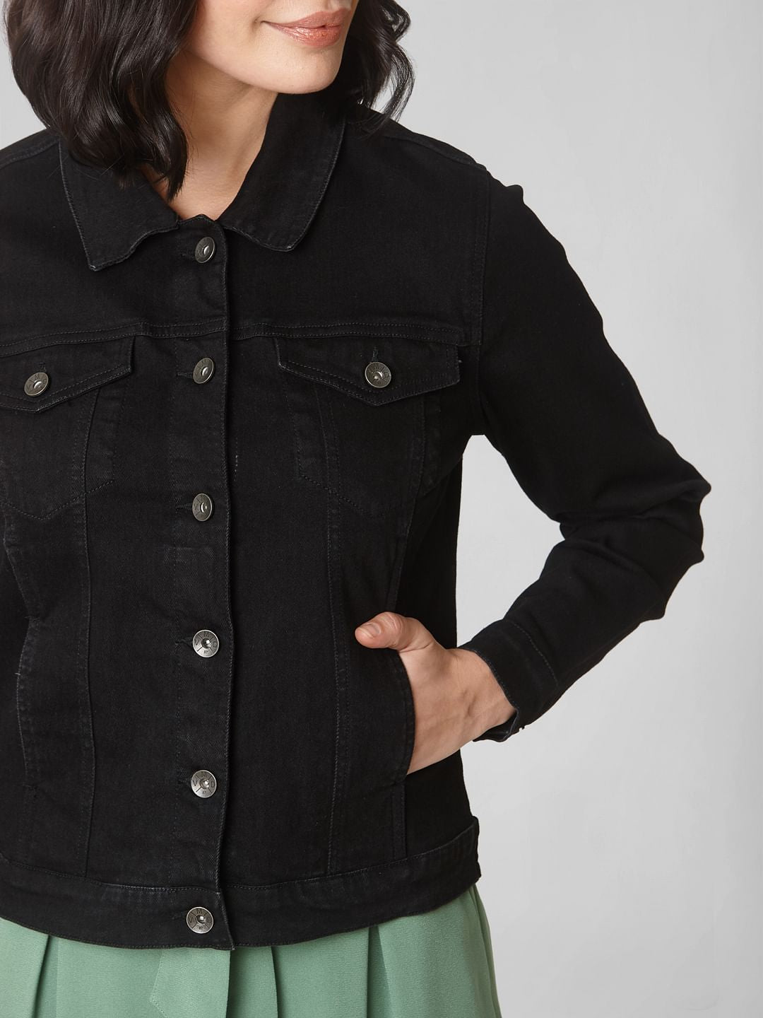 Black Denim Trucker Jacket