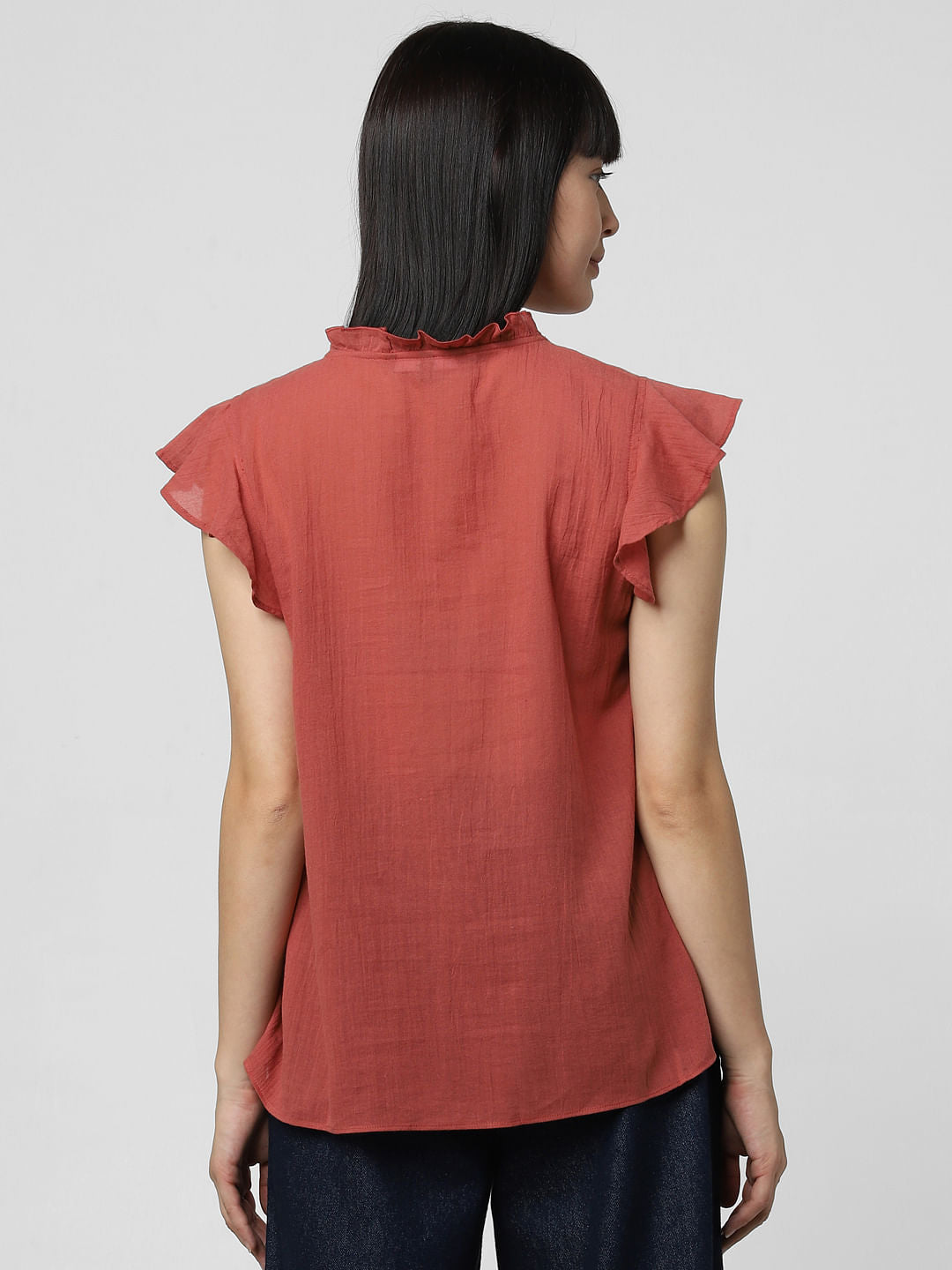 Rust Ruffle Top