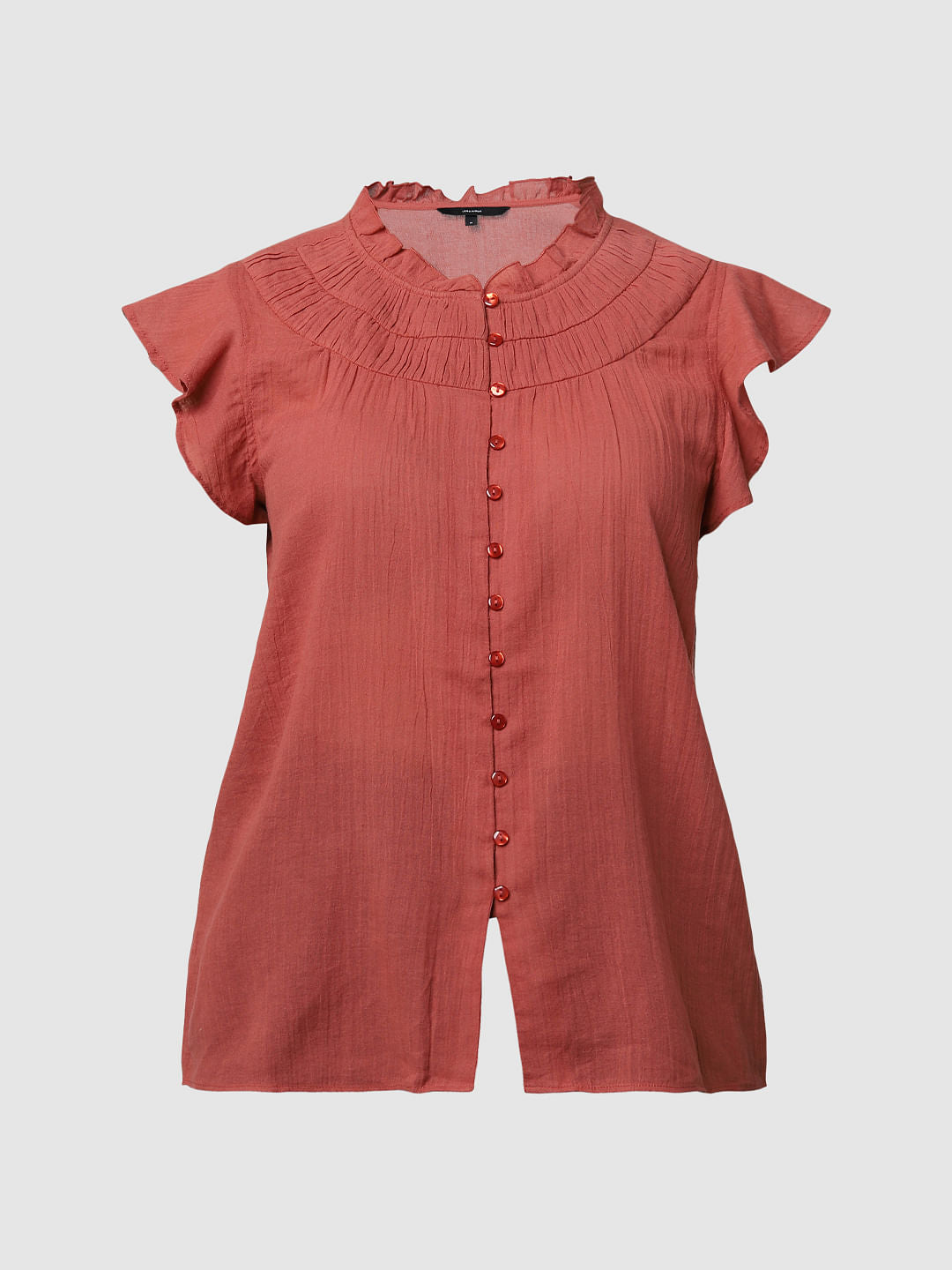 Rust Ruffle Top