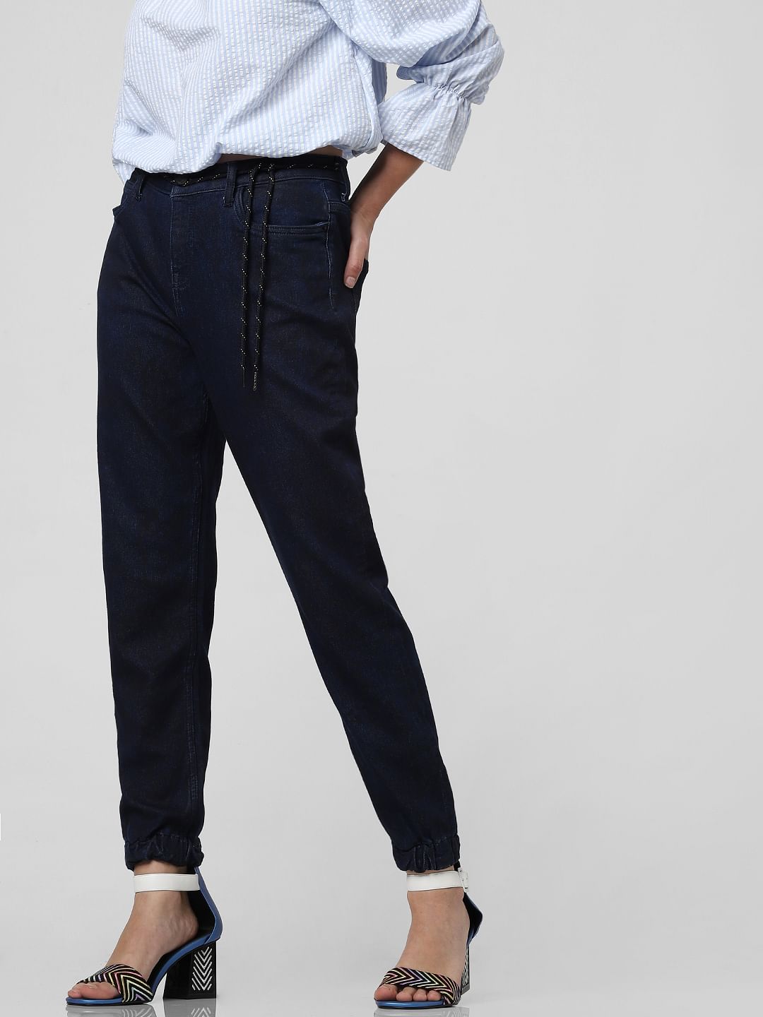 Dark Blue High Rise Joggers