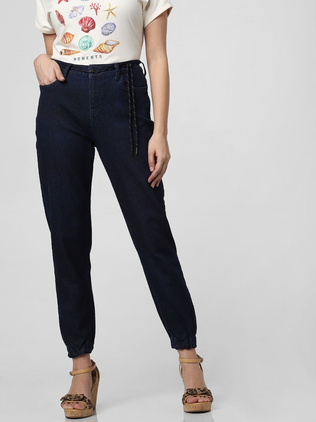 Dark Blue High Rise Joggers