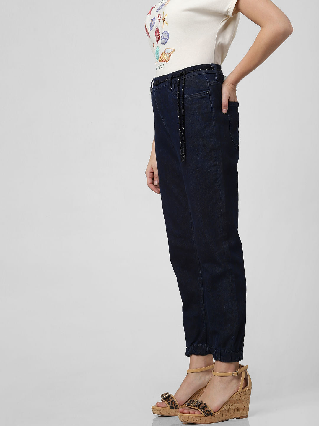 Dark Blue High Rise Joggers