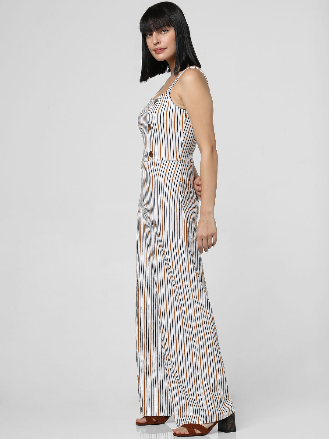 White Striped Jumpsuit