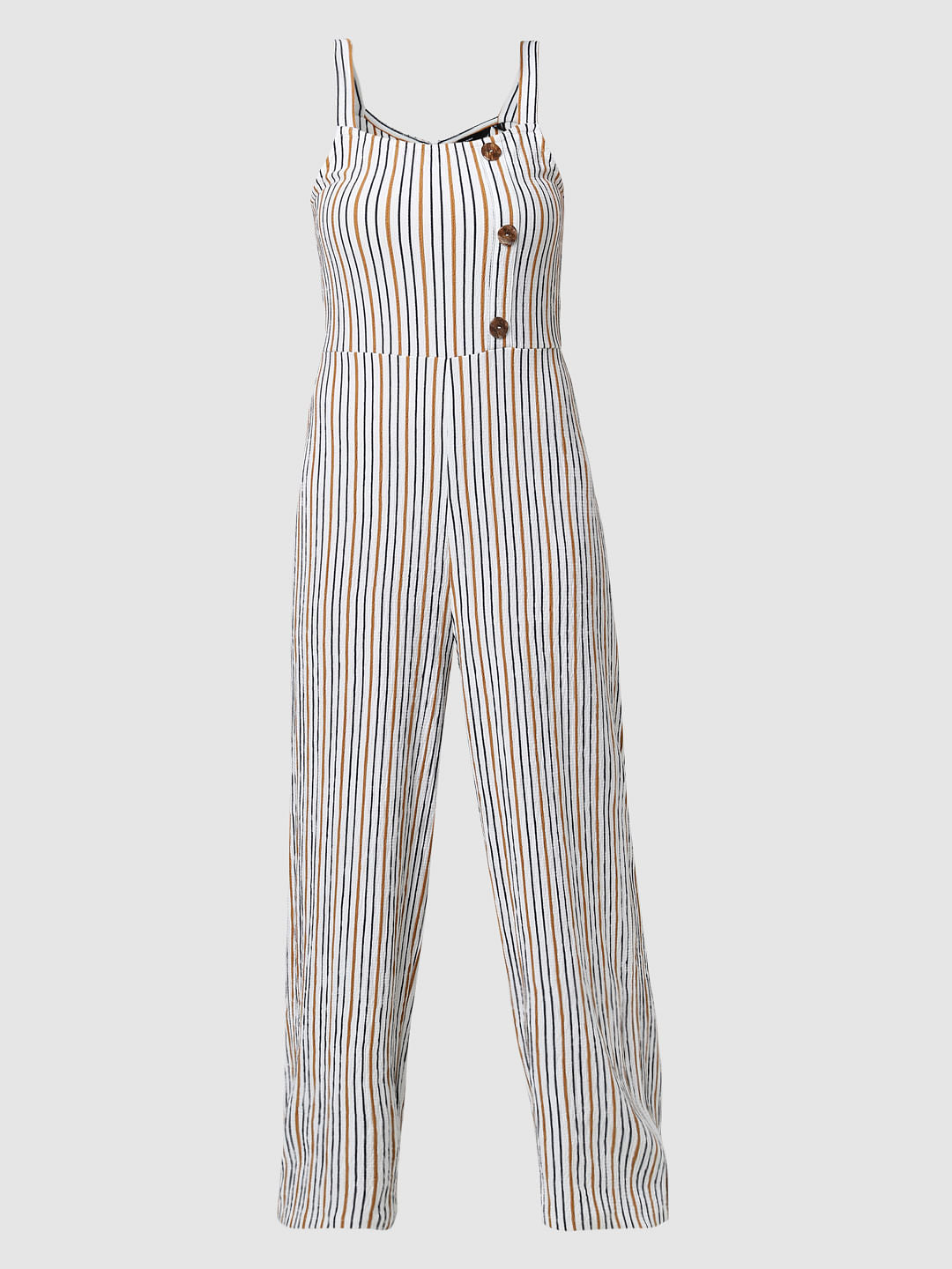 White Striped Jumpsuit