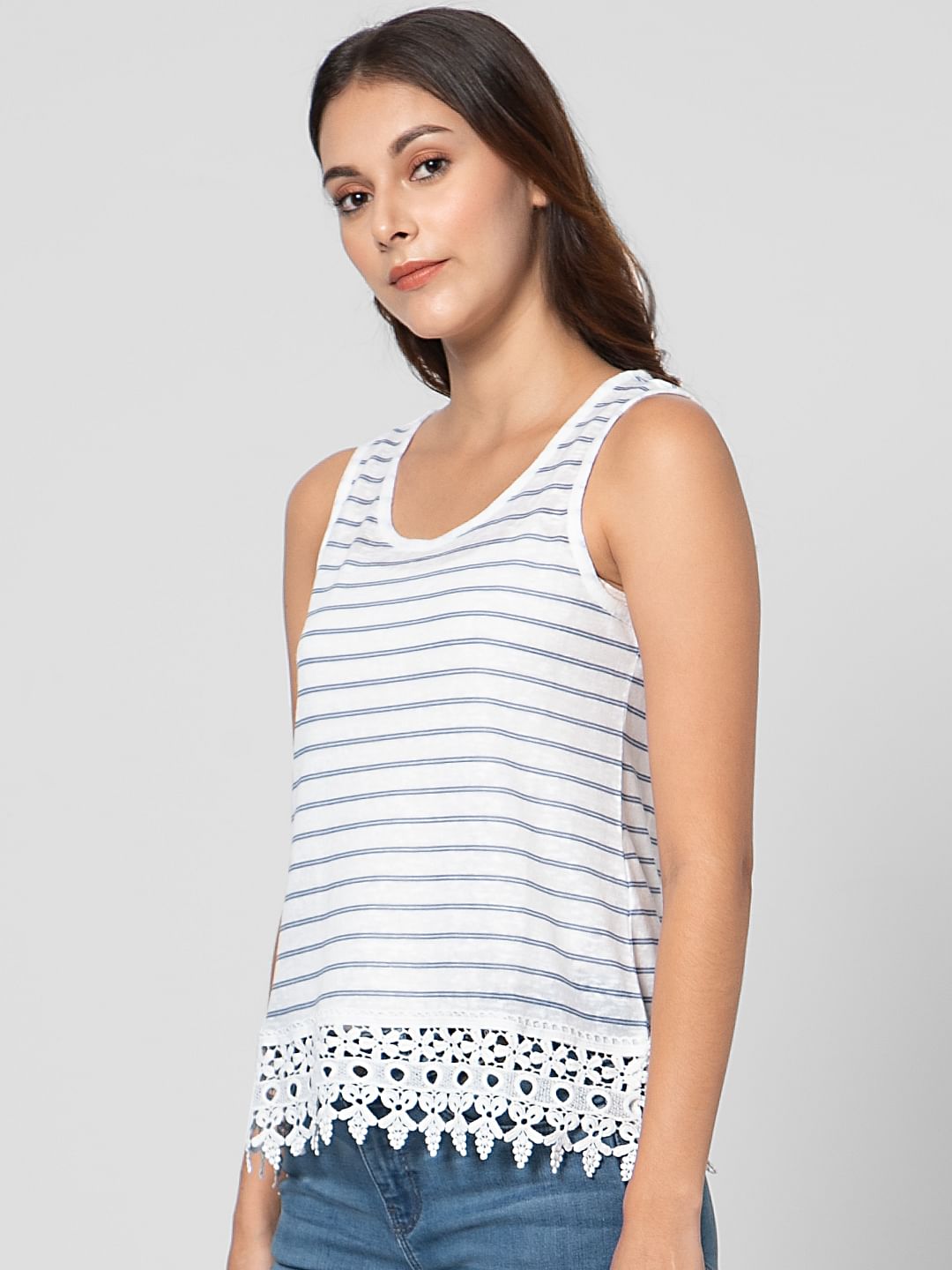 White Striped Top