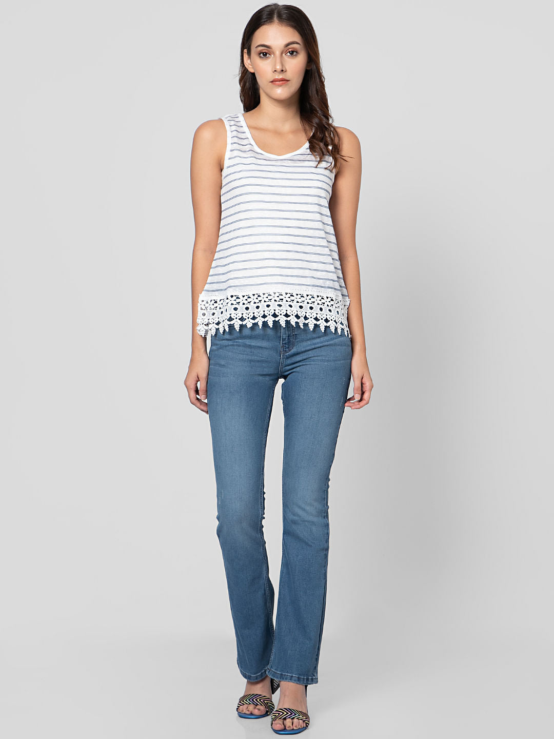 White Striped Top