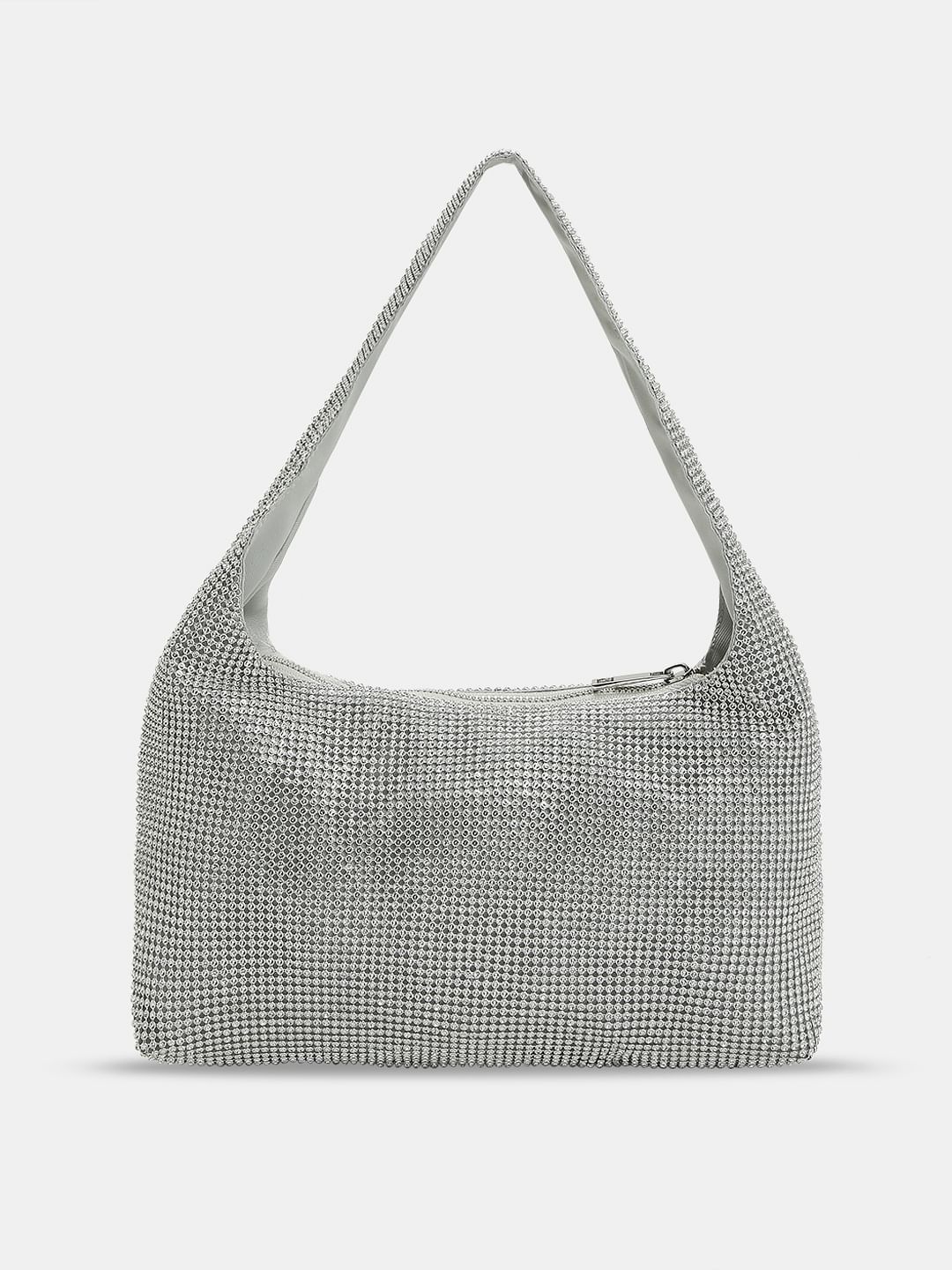Silver Embellished Shoulder Bag