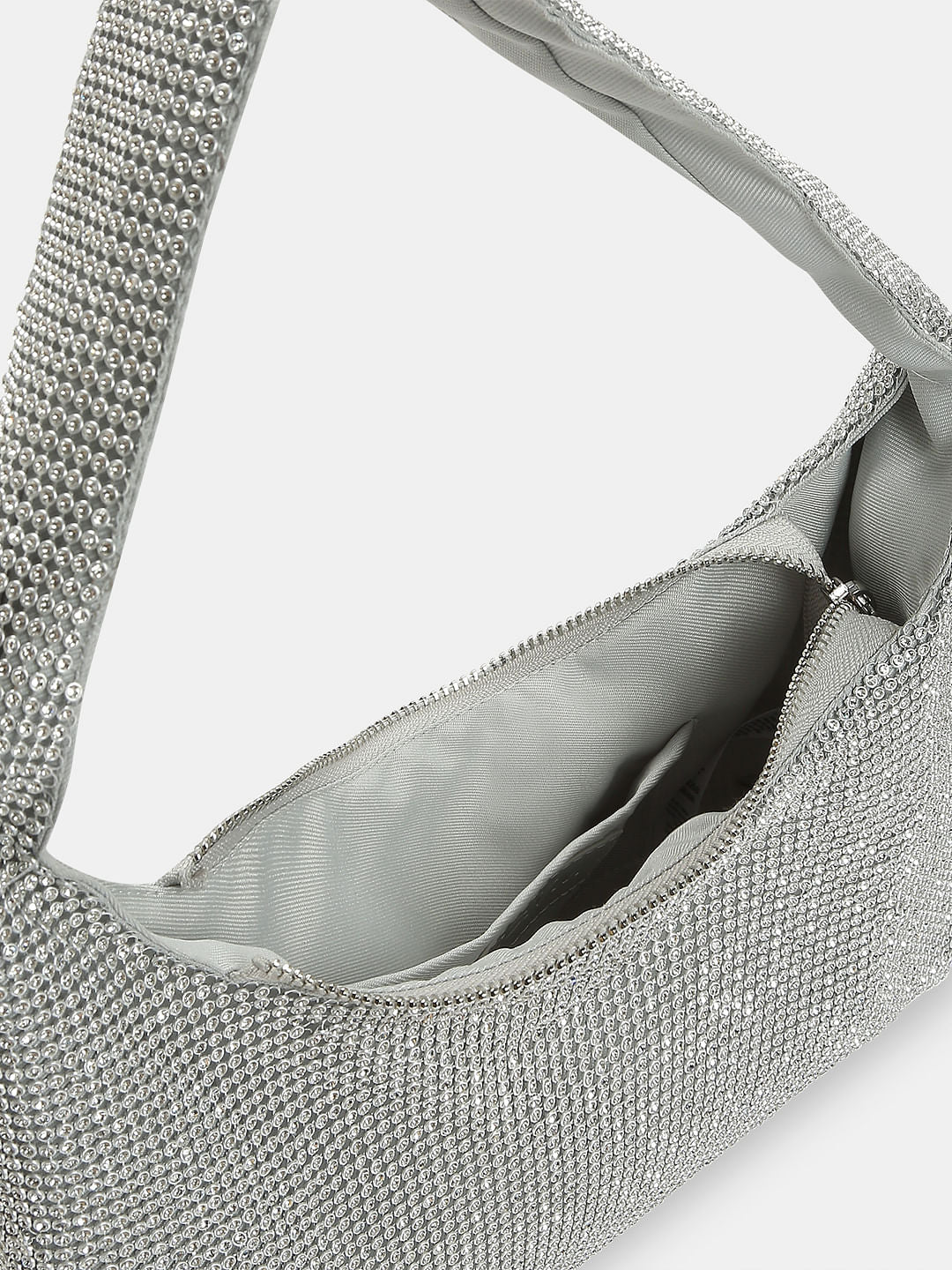 Silver Embellished Shoulder Bag
