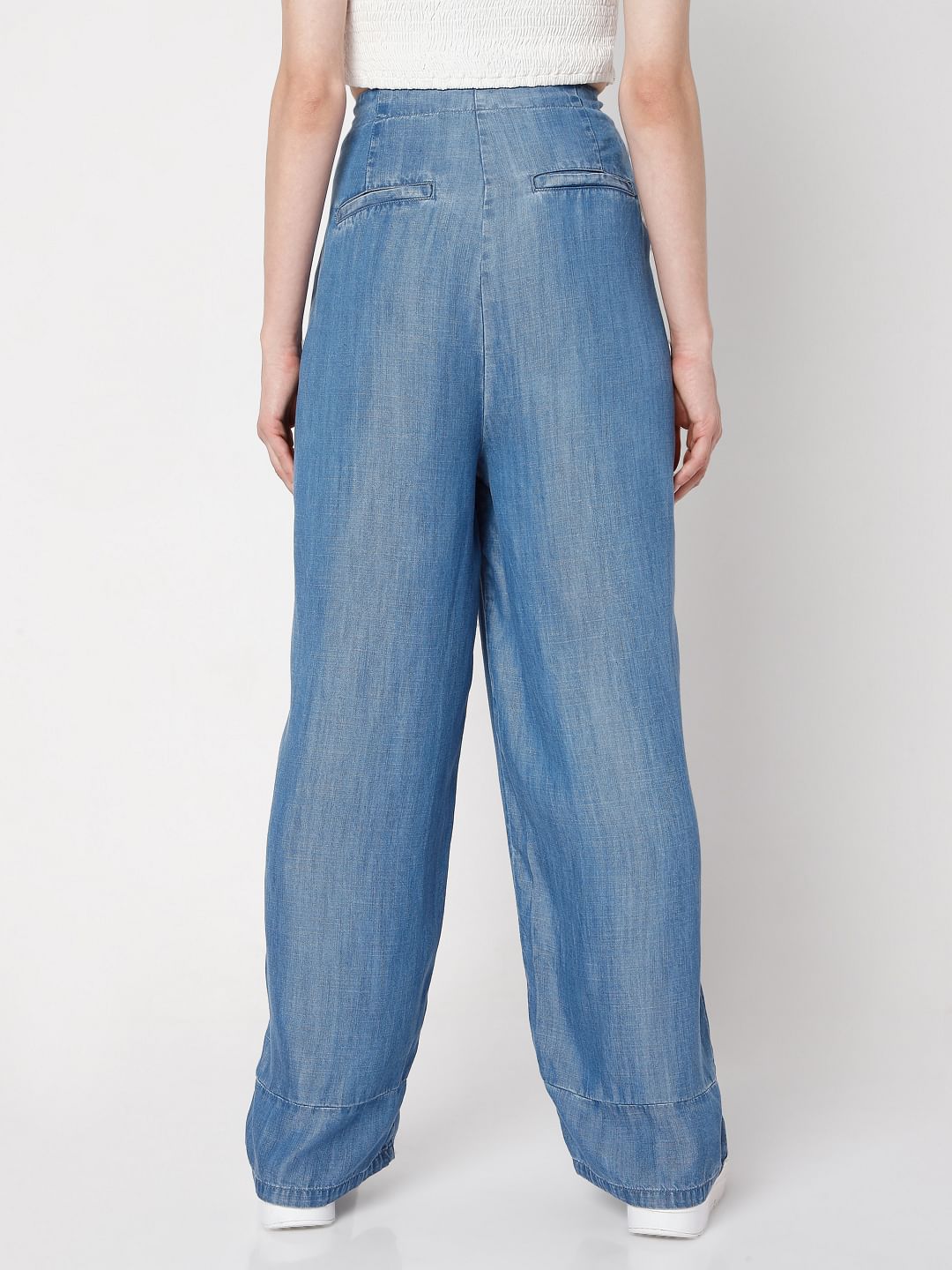 Blue High Rise Jade Straight Fit Jeans