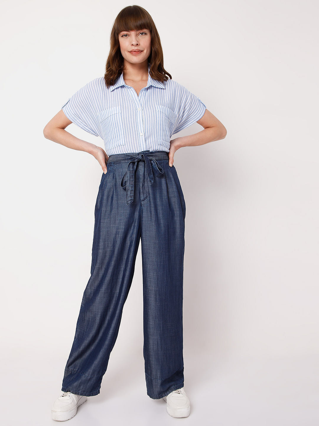Blue Wide Leg Pants