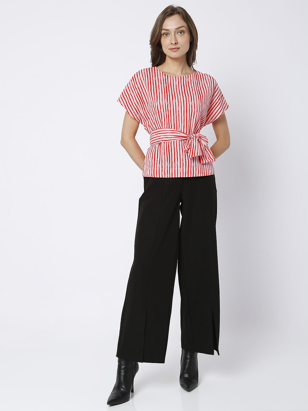 Pink Striped Linen Top
