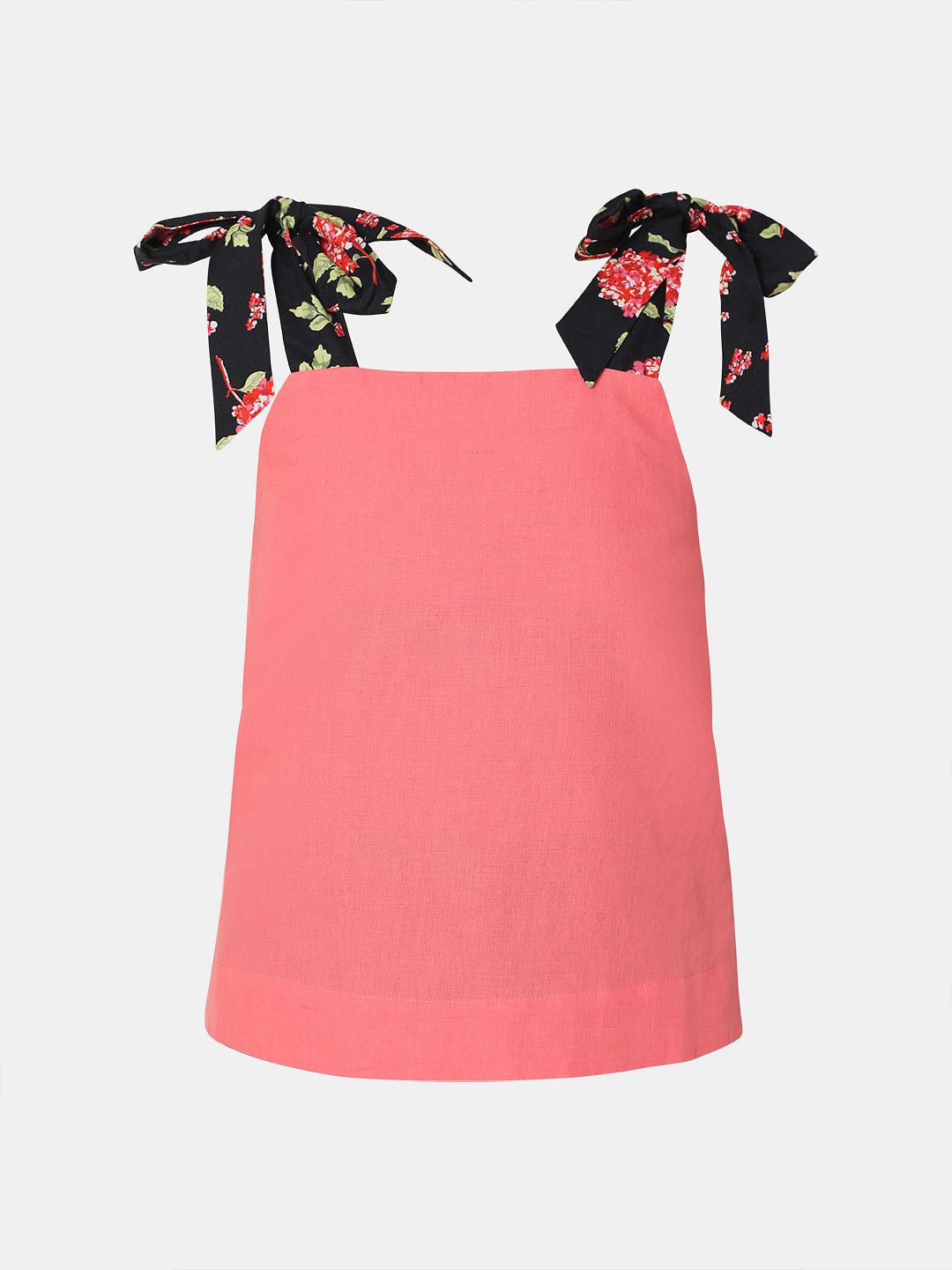 Pink Floral Strap Top