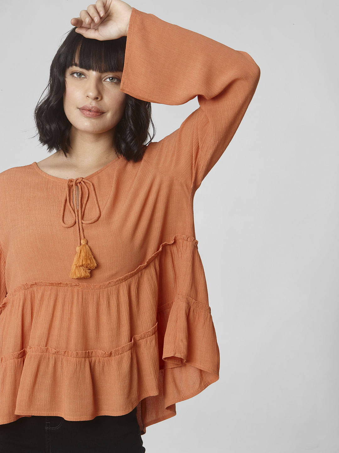 Light Orange Tiered Flared Top