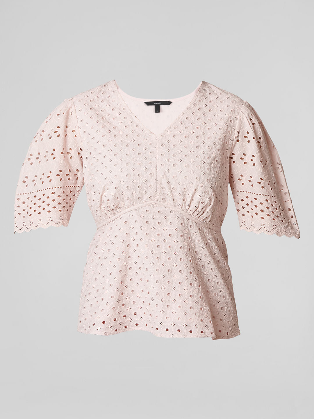 Pink Schiffli Embroidered Top