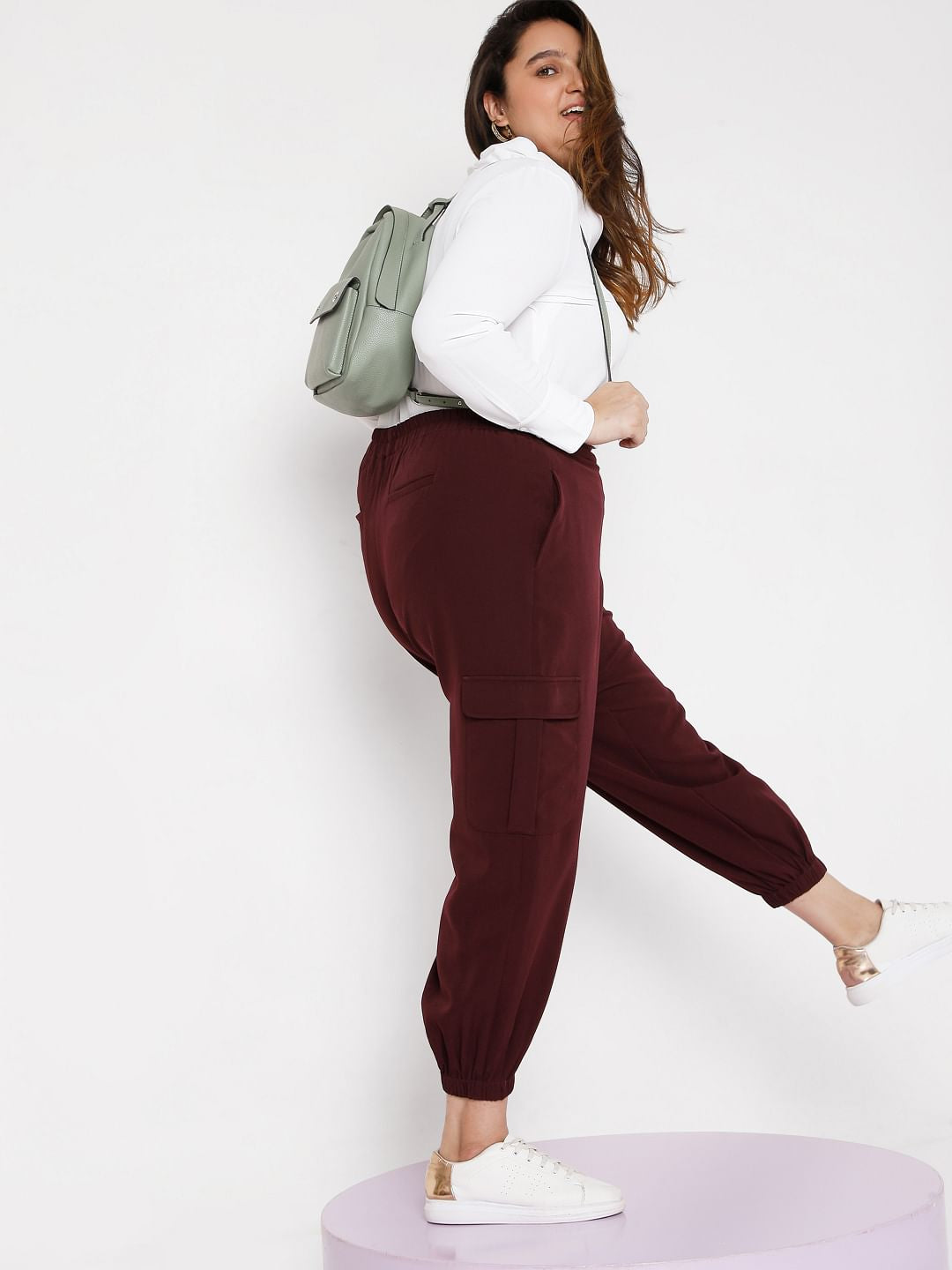 Curve Maroon Cargo Pants