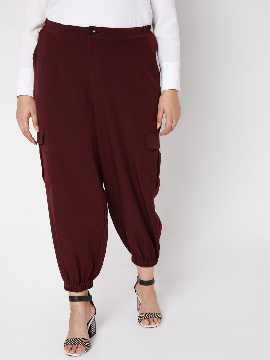 Curve Maroon Cargo Pants