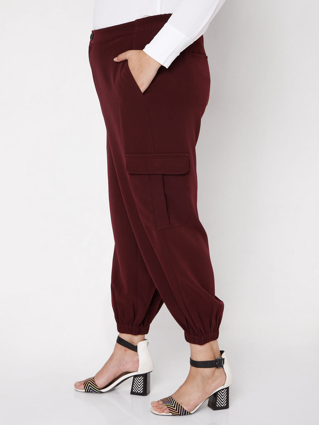 Curve Maroon Cargo Pants