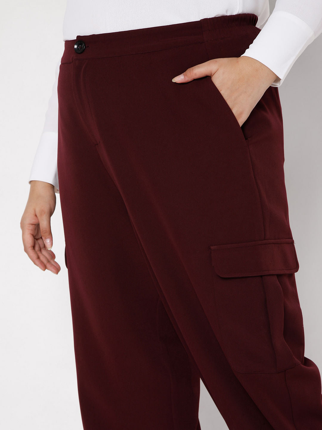 Curve Maroon Cargo Pants