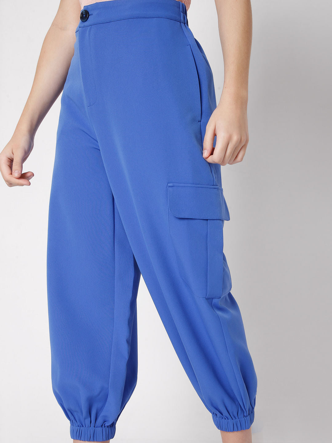 Blue High Rise Jogger Pants