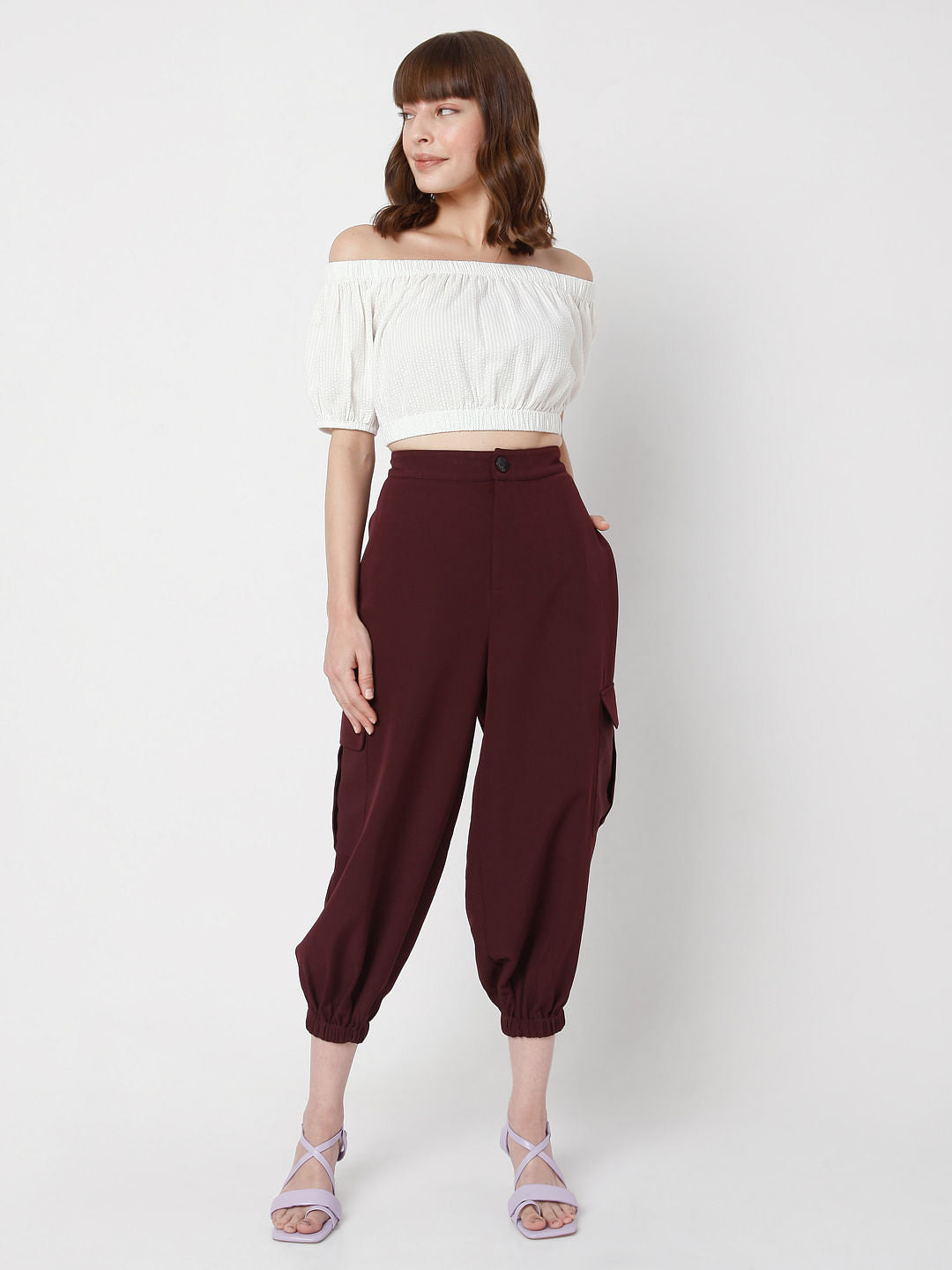 Maroon Baggy Pants