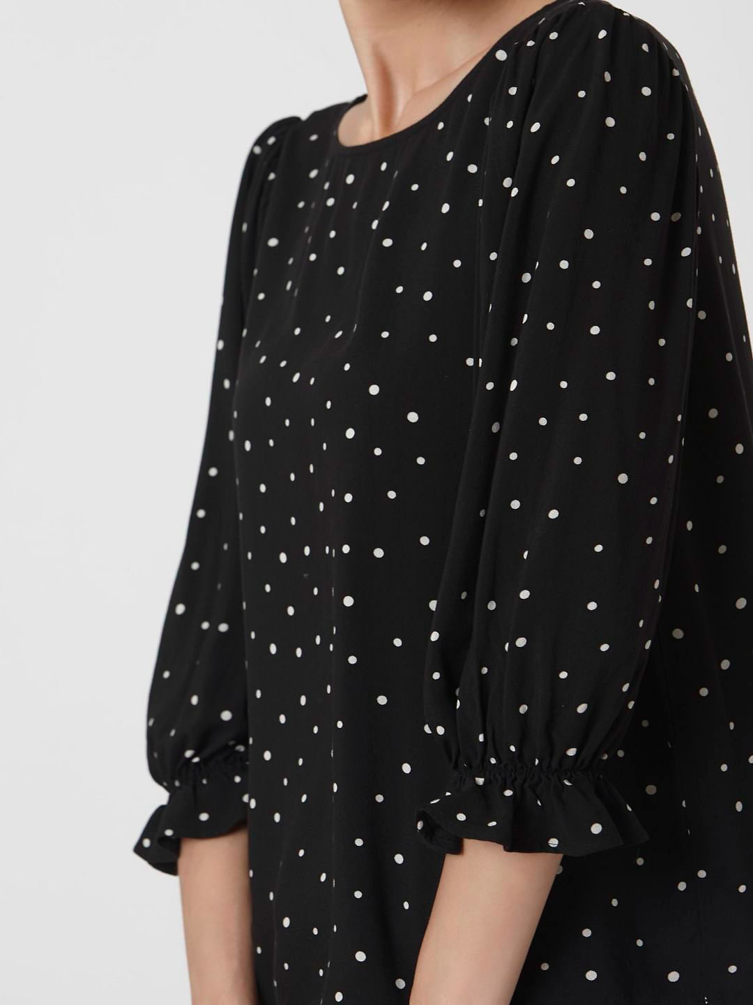 Black Polka Dot Top