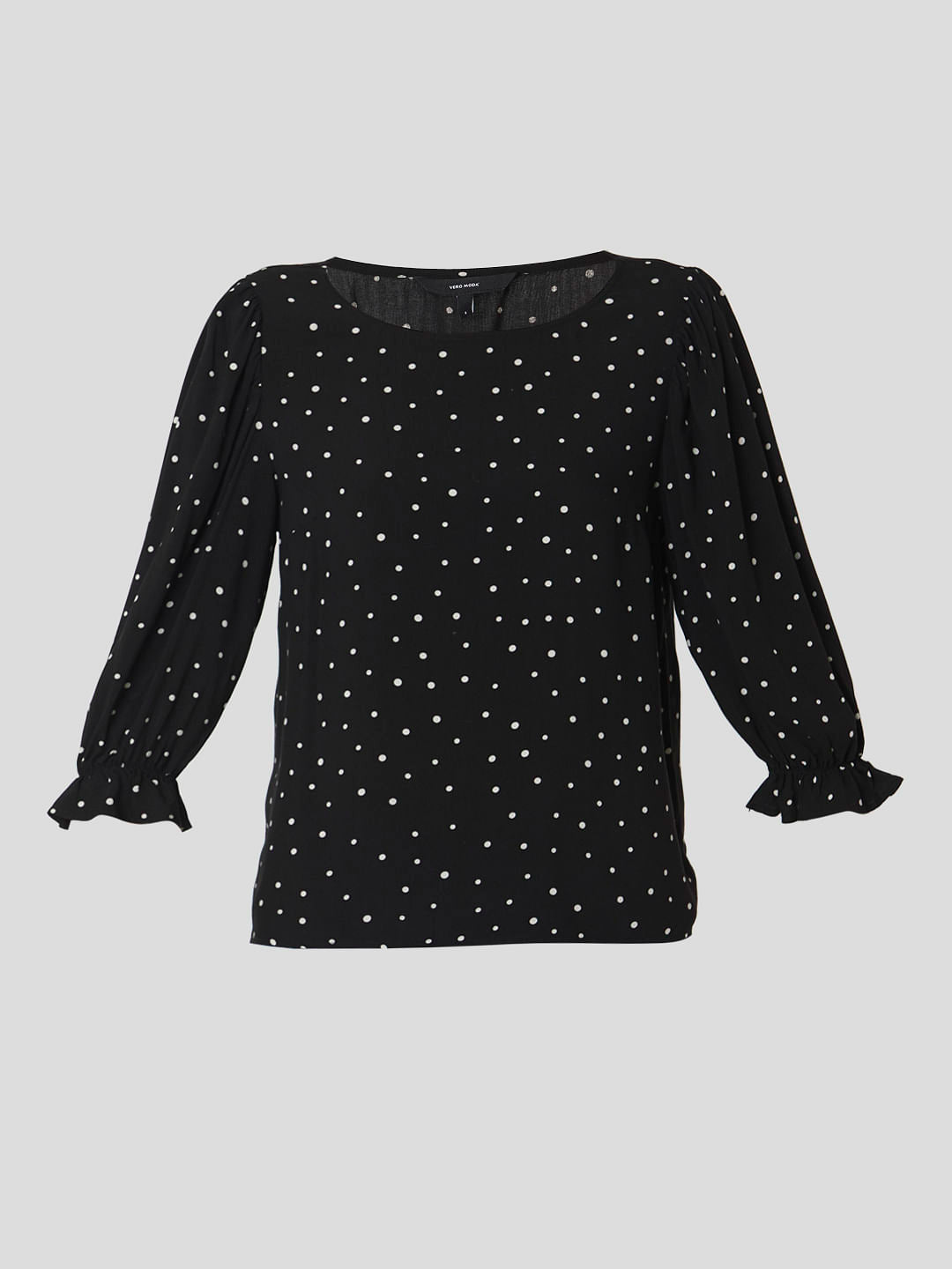 Black Polka Dot Top