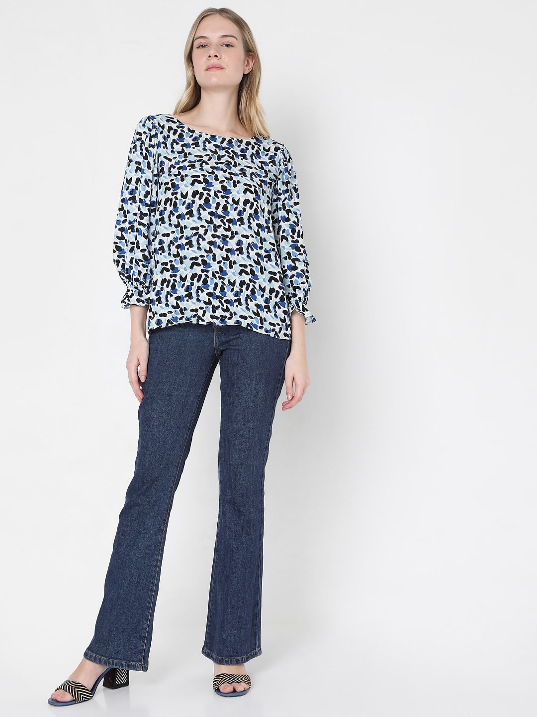 Blue Printed Top