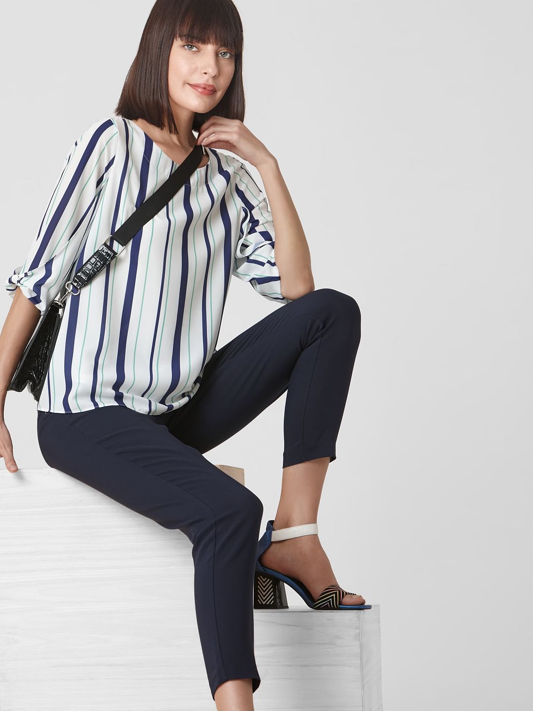 White Striped Top