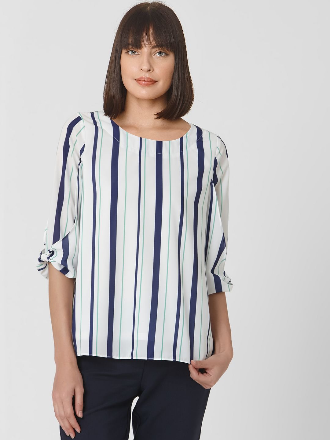 White Striped Top
