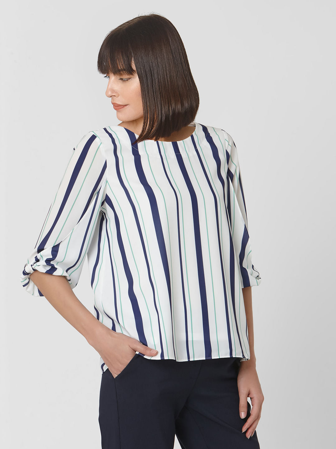 White Striped Top