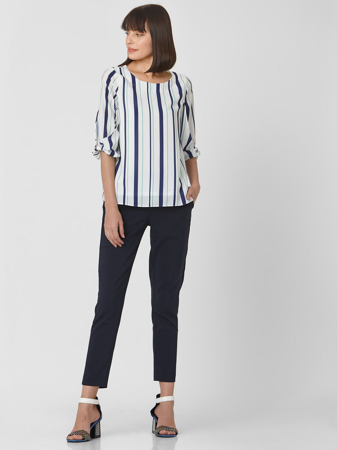 White Striped Top