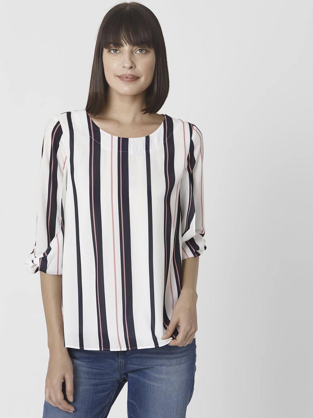 White Striped Top