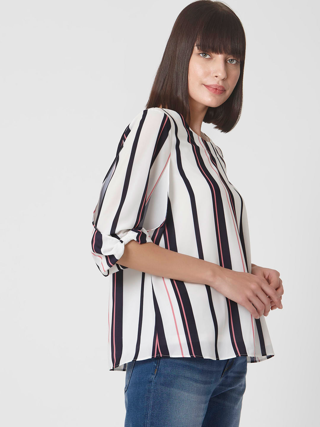 White Striped Top