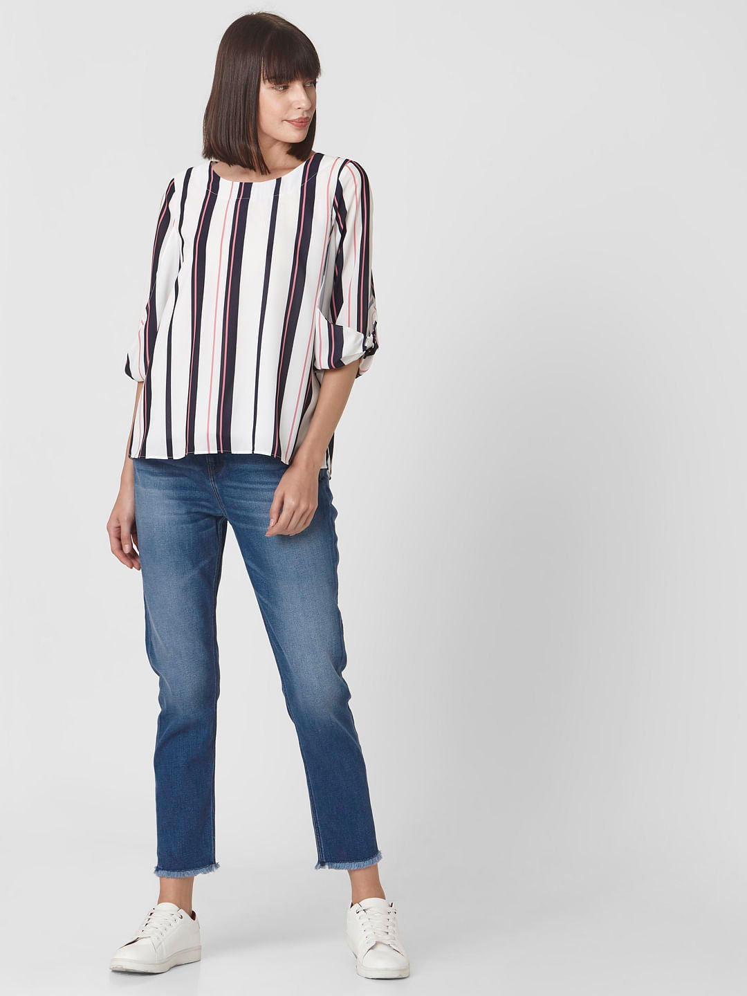 White Striped Top