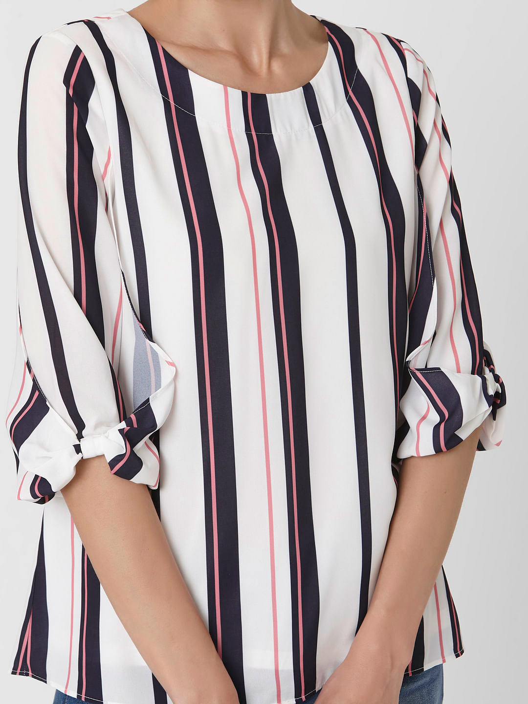 White Striped Top